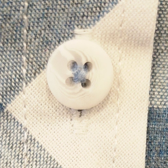 NWT London Prodigy Picture Perfect Short Sleeve Blue/White Plaid Polo Shirt Sz14 - Picture 9 of 14